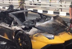 сгоревший Lamborghini Aventador Roadster 